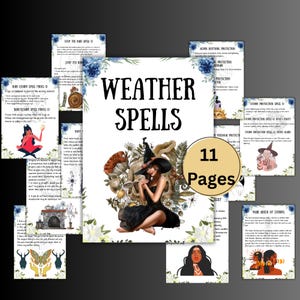 Weather SPELLS Book, witchcraft book of shadows, Printable Wicca SPells, Occult, Pagan, Witches spells pages, BOS grimoire, rituals