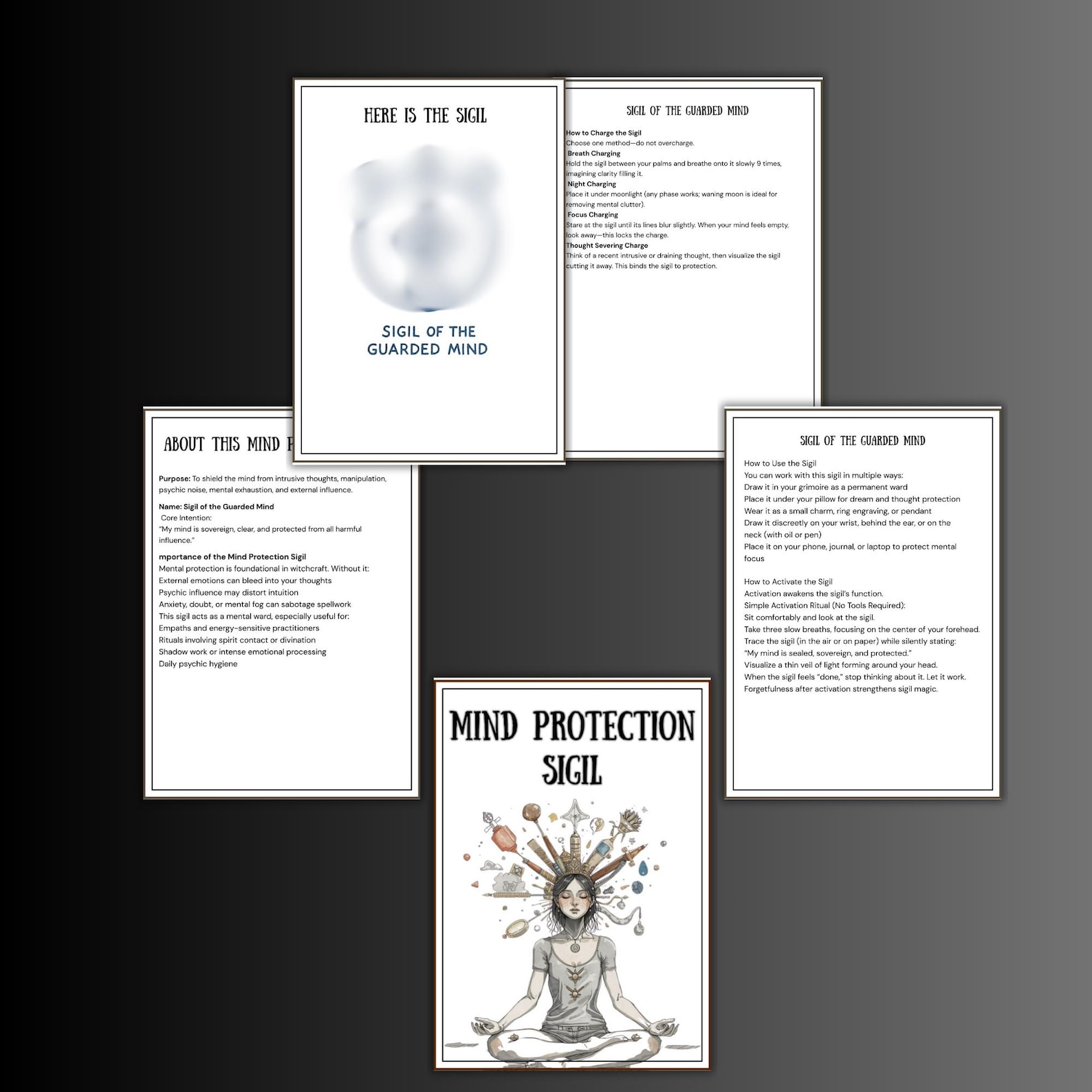 Mind Protection Mind Protection Sigil, Mind Spell, Grimoire Page, Witchcraft Sigils ...