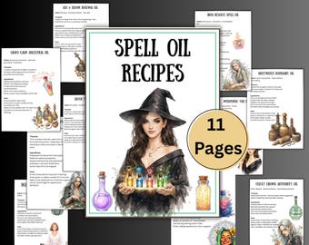 Secret Spell Oil Recipes, Witchy Magic oils Guide, Printable Grimoire, Witchcraft Recipe, Ritual Oil, Pagan, baby witchy, wicca, BOS Journal