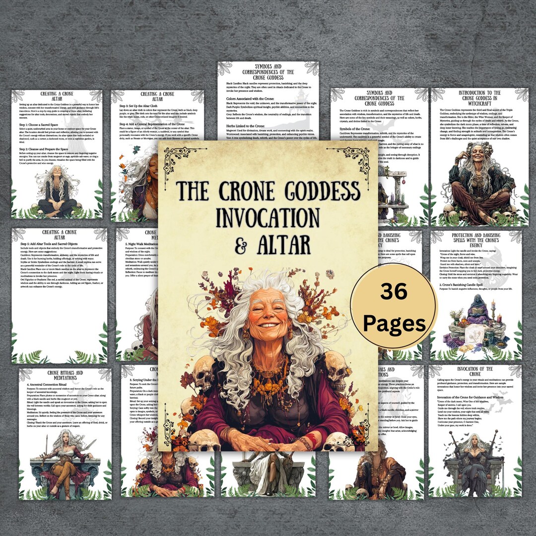 Pagan Crone Goddess Grimoire Pages, Prayers, Invocation, Altar Guide ...