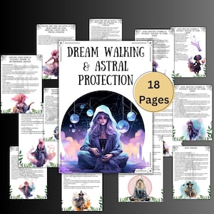 Secret Dream Walking Grimoire pages, Wicca Witchcraft Book of shadows, astral projection rituals, digital witch, Beginner, BOS page