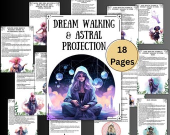 Secret Dream Walking Grimoire pages, Wicca Witchcraft Book of shadows, astral projection rituals, digital witch, Beginner, BOS page
