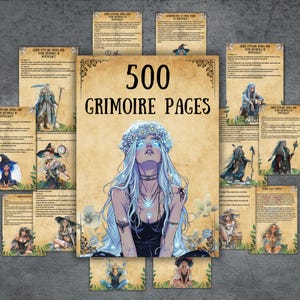 500 grimoire pages bundle, witchcraft Book of shadows, printable Wicca, witch rituals, pagan, witchy journal, magic, Grimoire, BOS page