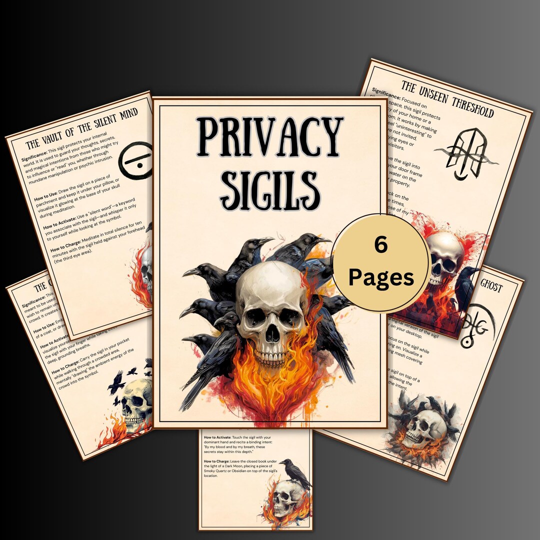 Privacy Sigil Bundle, Grimoire, Witch Pages, Magic Sigils, Witchcraft ...