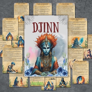 Secret Djinn printable grimoire pages, wiccan book of shadows, djinn rituals, pagan, witchy witchcraft, pagan, Beginner magic BOS pages