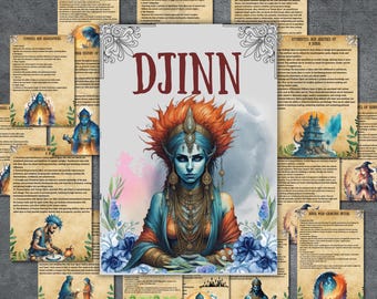 Secret Djinn printable grimoire pages, wiccan book of shadows, djinn rituals, pagan, witchy witchcraft, pagan, Beginner magic BOS pages