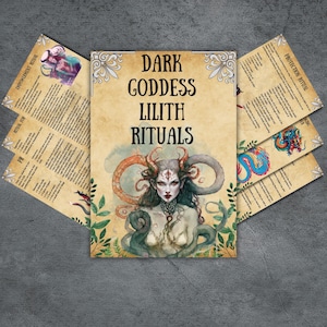 Rituali della dea oscura Lilith, Pagine del grimorio del demone Lilith, Libro delle ombre stampabile, stregoneria pagana Wicca, BOS delle streghe