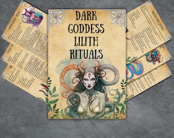 Rituali della dea oscura Lilith, Pagine del grimorio del demone Lilith, Libro delle ombre stampabile, Stregoneria pagana Wicca, Libro delle ombre delle streghe