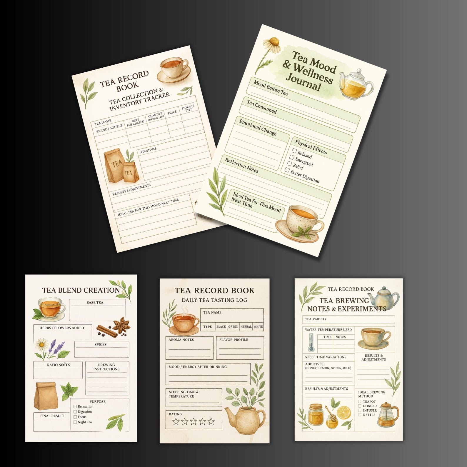 Real Tea Record Book, Tea Tasting Planner, Journal, Connoisseurs ...