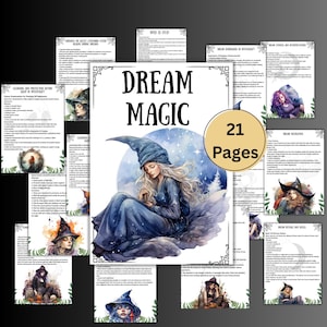 Dream Magic Grimoire pages, wicca witchcraft, book of shadows, dream journal, rituals, pagan, beginner, witch, BOS page