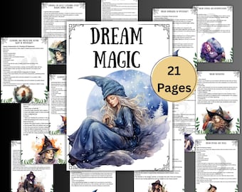 Dream Magic Grimoire pages, wicca witchcraft, book of shadows, dream journal, rituals, pagan, beginner, witch, BOS page