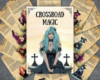 witchy Crossroad magic pages for grimoire, Witchcraft Basics, crossroad rituals, Hecate, Pagan, Printable Grimoire, BOS pages