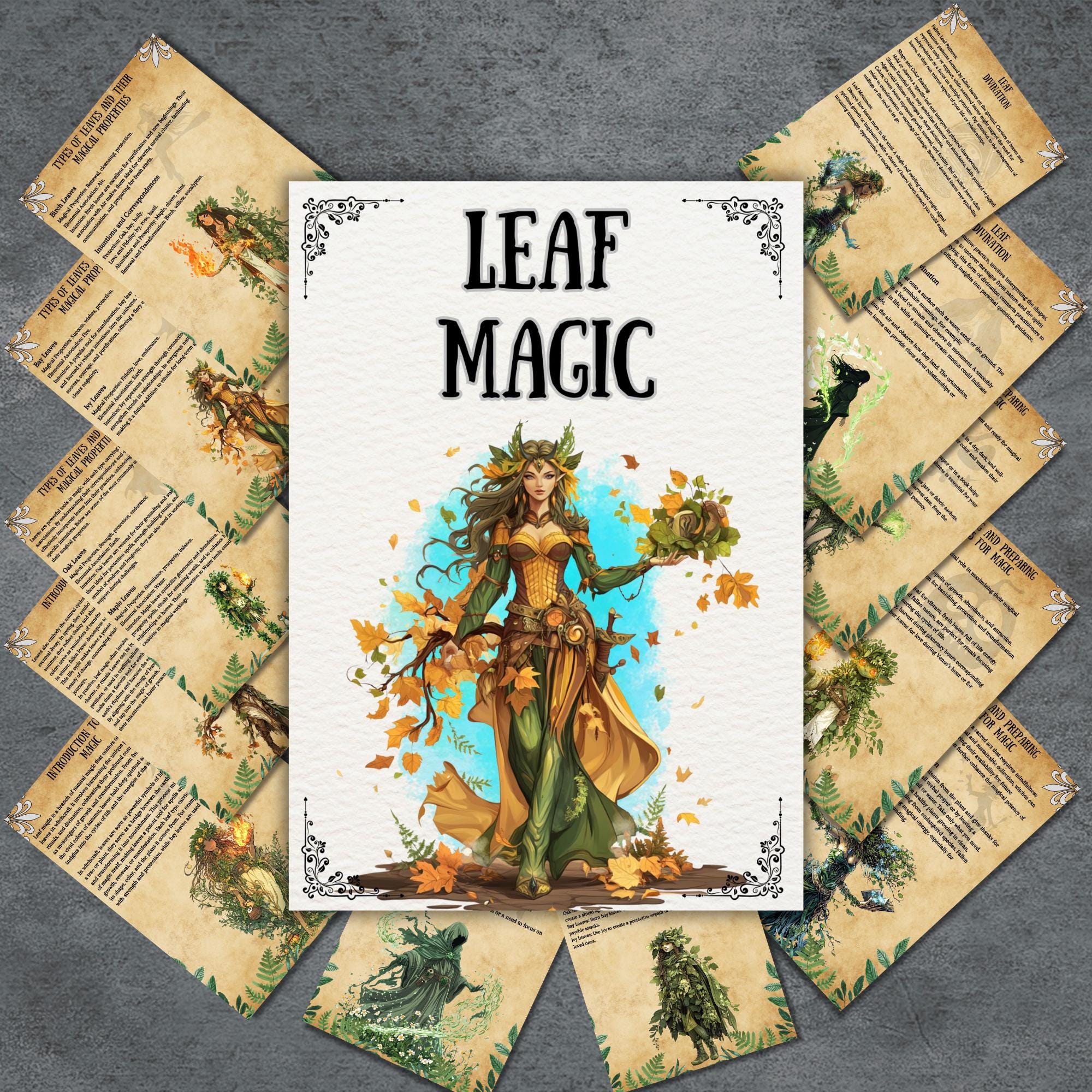 Secret Leaf Magic Grimoire Pages, Printable Witchcraft, Grimoire ...