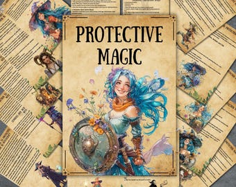 Protection Magic Grimoire pages, printable witchcraft book of shadows, protection rituals, witchy, pagan, witch BOS pages