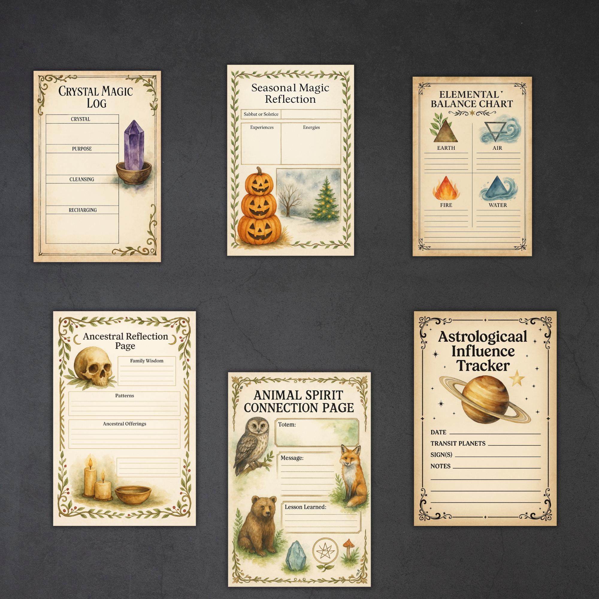 Witchcraft Grimoire Template Pages, BOS Printable, Magical Templates ...