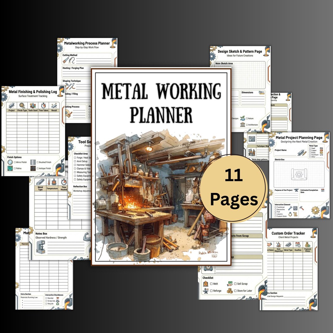 Leath Machine Checklist.pdf Metal Working Project Planner, Daily Metal, Inventory Log, Material ...