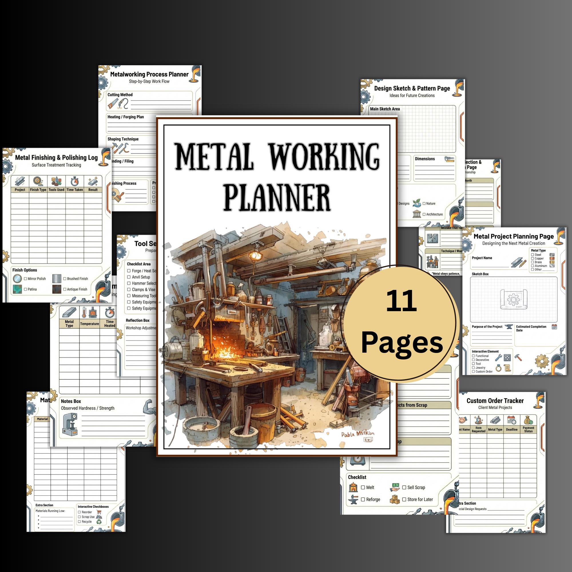 Metal Working Project Planner, Daily Metal, Inventory Log, Material ...
