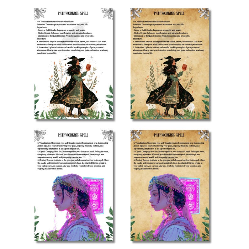 Pathworking Symbols Pathworking Grimoire Pages for Book of Shadows, Wicca Witchcraft ...