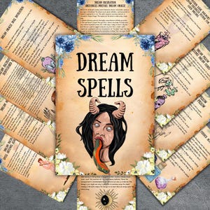 Real Dream Spell Book, Witchcraft Spells, BOS, Printable wicca spell kit, wiccan, grimoire spells pages, Book of shadows spell pdf