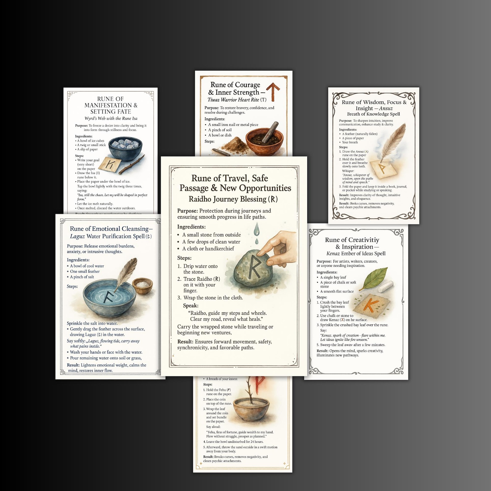 Rune Spell Book, Rune Magic Printable, Runes List, Rune Guide, Meanings ...