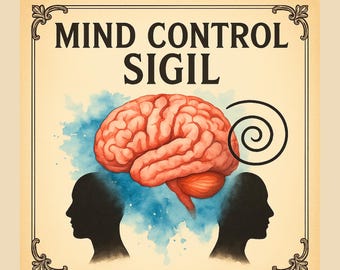 Mind Control Siegel, Psychischer Zauber, Hexerei Grimoire Seite, Buch der Schatten, Esoterische Magie Siegel, Digital BOS Siegeldruck