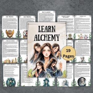Alchemy Grimoire pages, Printable Book of shadows, witchcraft, wiccan, alchemy rituals, pagan, beginner witch digital, BOS pages