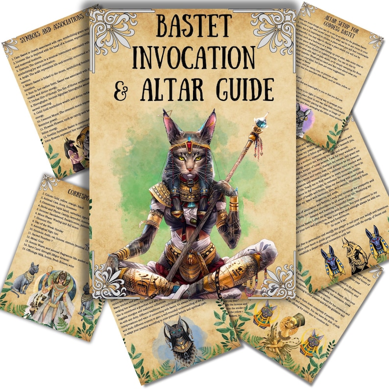 Bastet Altar Guide, Invocation, Book of Shadows, Printable Grimoire ...