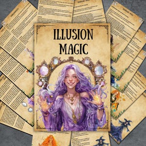 Illusion Magic grimoire pages, Printable Book of shadows, Witch, wiccan, Detailed Witchcraft, Basics, Beginner witchy, BOS pages
