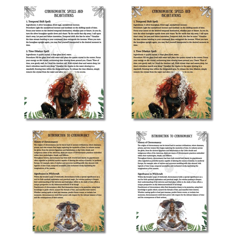Time Magic Grimoire Pages, Chronomancy, Wiccan Book of Shadows ...