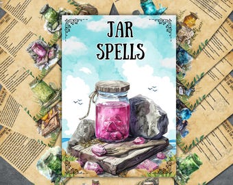 Geheime Zaubergläser, Grimoireseiten, Zauberglasrezepte, Buch der Schatten, Hexerei, Glasrituale, heidnisch, witchy druckbar, Zauber, BOS-Seite