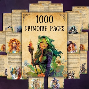 1000 Grimoire pages bundle, wiccan, Book of shadows, Witchcraft basics, Printable Witch Rituals, pagan, magic, Beginner witch, BOS pages