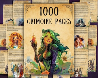1000 Grimoire-sidor, wicca, Skuggornas bok, Häxkonstens grunder, Utskrivbara häxritualer, hednisk, magi, Nybörjarhäxa, BOS-sidor