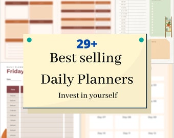 29 Daily planner printable bundle, ultimate planner daily weekly template for productivity