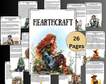 Hearth Magic Witch, Grimoire, Book of shadows pages, kitchen witch rituals, hearthcraft, house magick, witchcraft printable, beginner, BOS