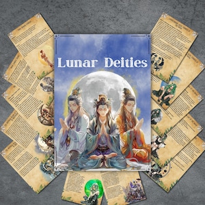 Lunar deities Grimoire pages, Moon magic pages, book of shadows, Lunar rituals, Detiy profile, Pagan, wiccan, witchy, BOS pages