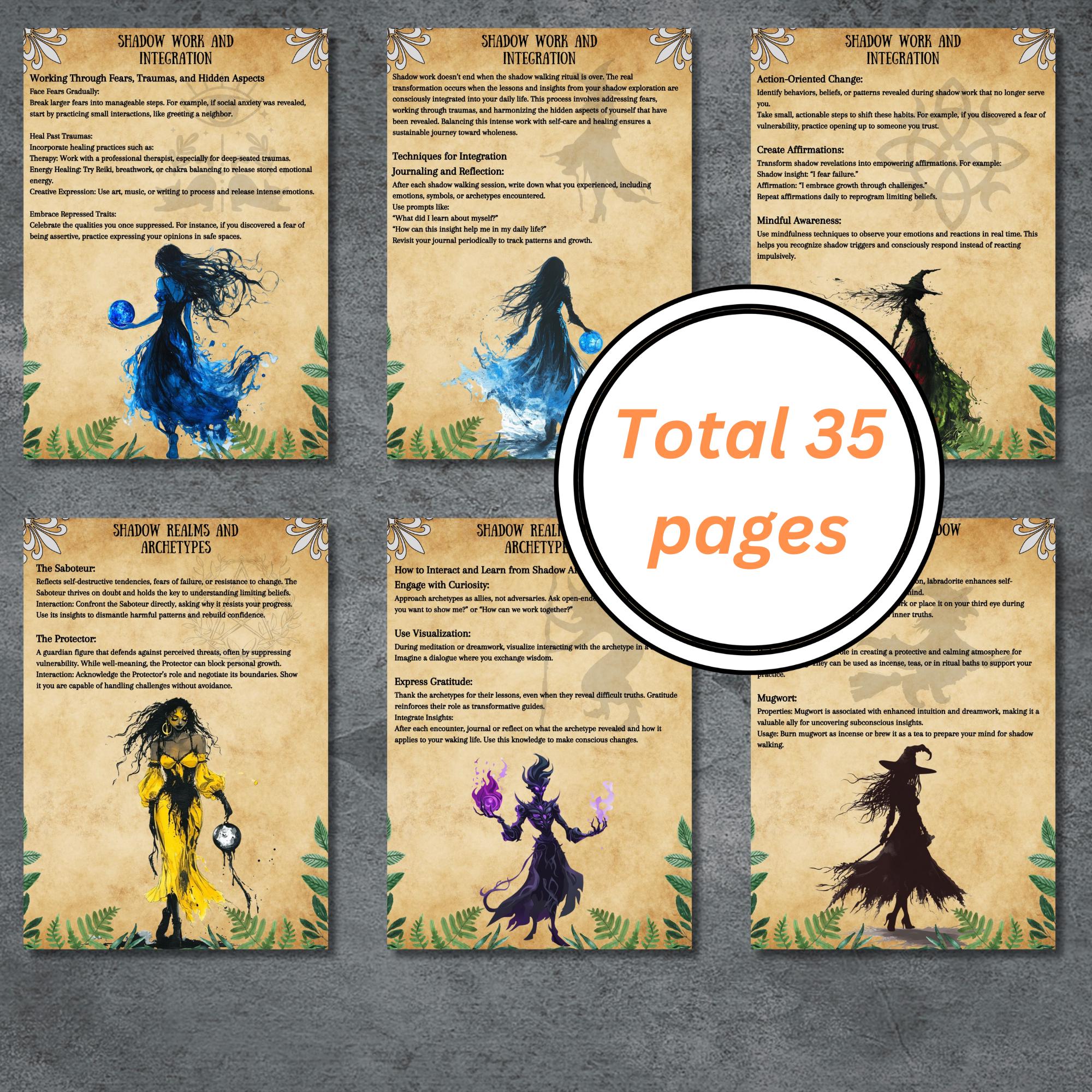 Ten Shadow Rituals Shadow Walking Grimoire Pages, Shadow Self, Witchcraft Printable ...