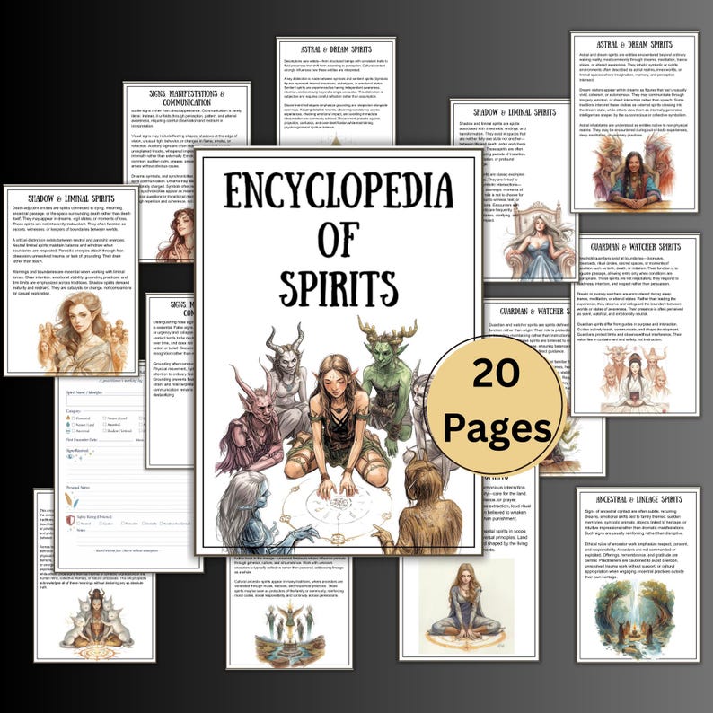 Spirit Classification Chart Encyclopedia of Spirits, Grimoire Pages, Spirit Guide, Classification ...