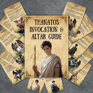 Greek god Thanatos altar, invocation, prayers, altar guide, grimoire pages, Thanatos rituals, witchcraft, book of shadows, BOS pages