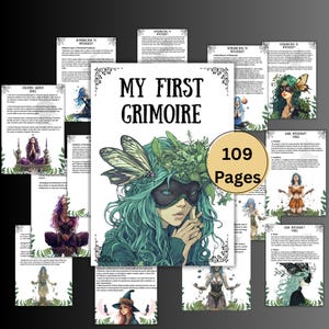 Premières pages secrètes du grimoire, journal de magie pour débutant, livre des ombres, grimoire numérique, bases de la sorcellerie, feuilles de sorts, sorcière, BOS