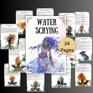 Secret water scrying grimoire pages, divination book of shadows, witchcraft Scrying rituals, Divination guide, Wicca, witchy, BOS pages