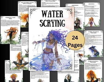 Secret water scrying grimoire pages, divination book of shadows, witchcraft Scrying rituals, Divination guide, Wicca, witchy, BOS pages