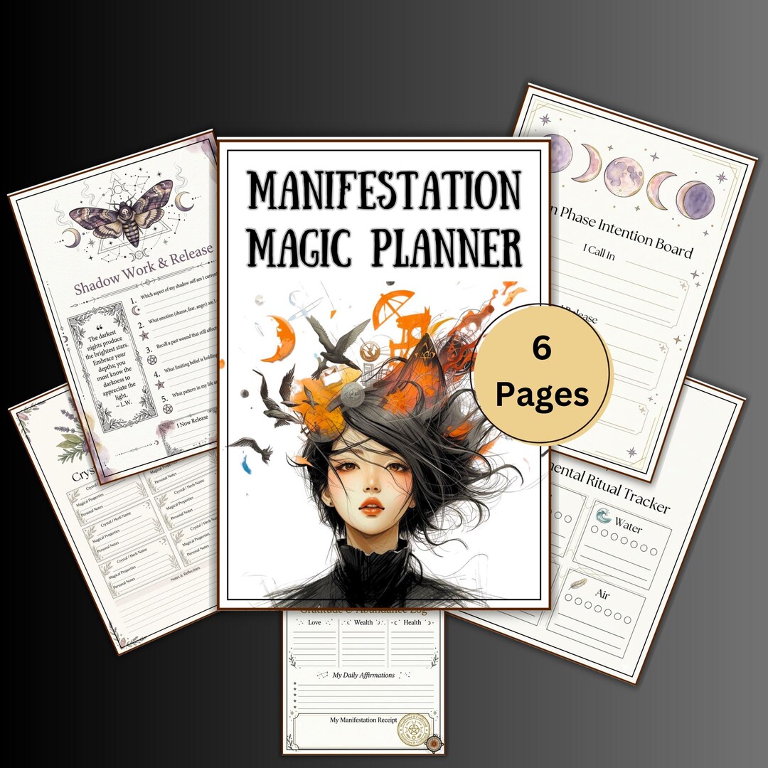 Planner Ritual Manifestation Magic Planner Templates, Witchy Planner, Grimoire Digital ...