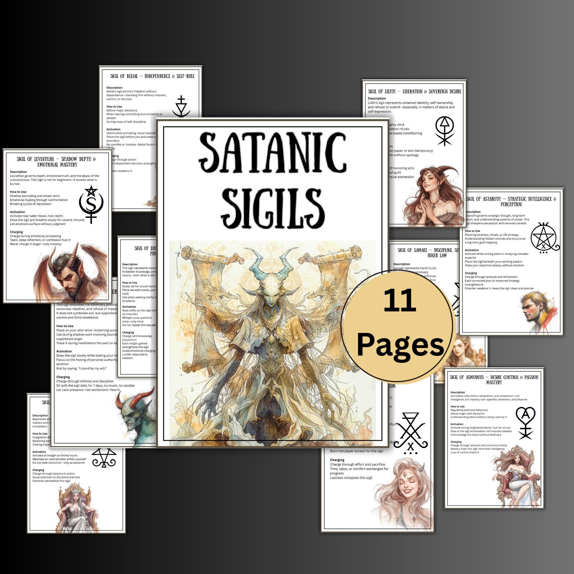 Satanic Journal Secret Satanic Sigils, Demons Grimoire Pages, Witchcraft Satanic ...
