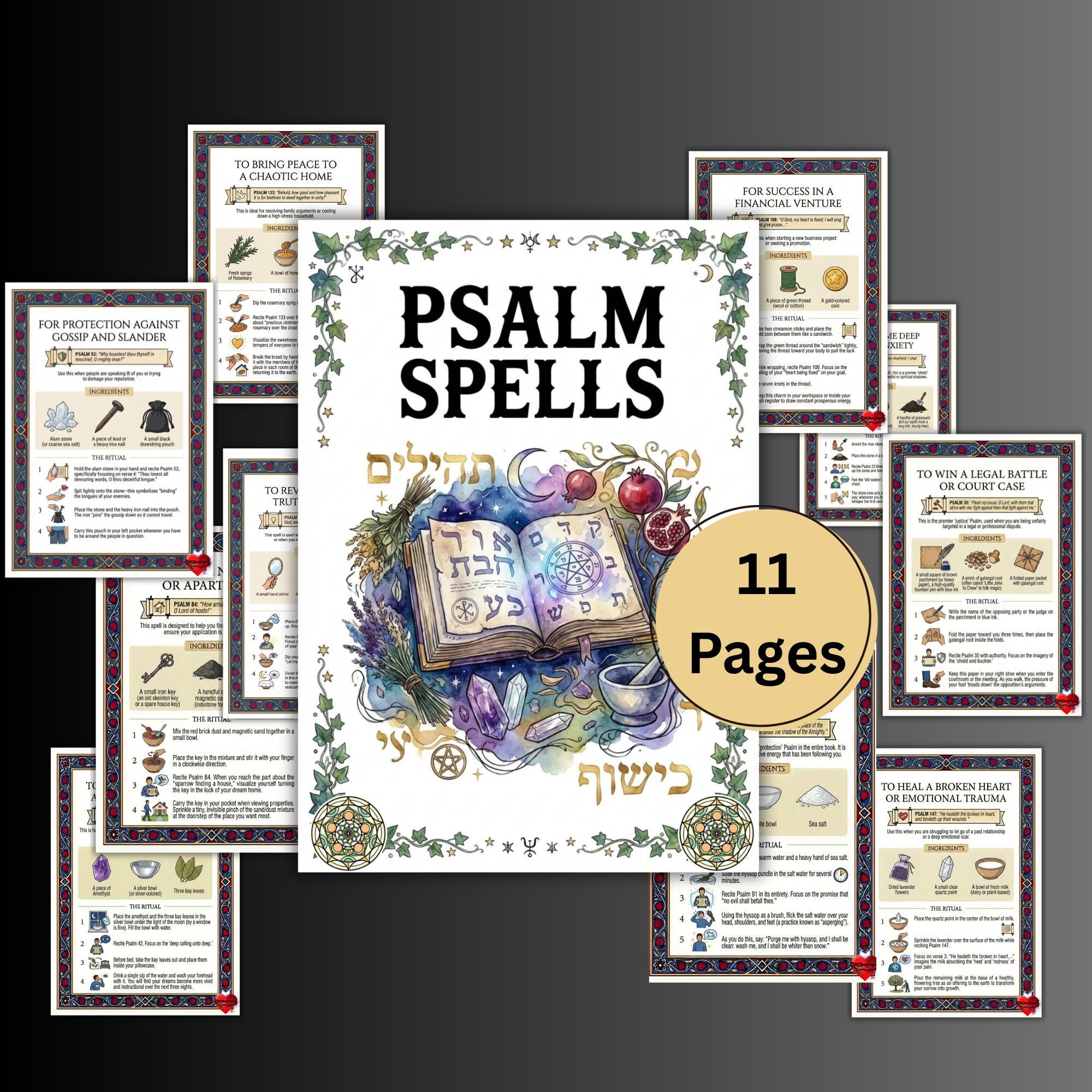 Secret Psalm Spells Pages, Jewish Grimoire, Chants, Invocation, Judaism ...