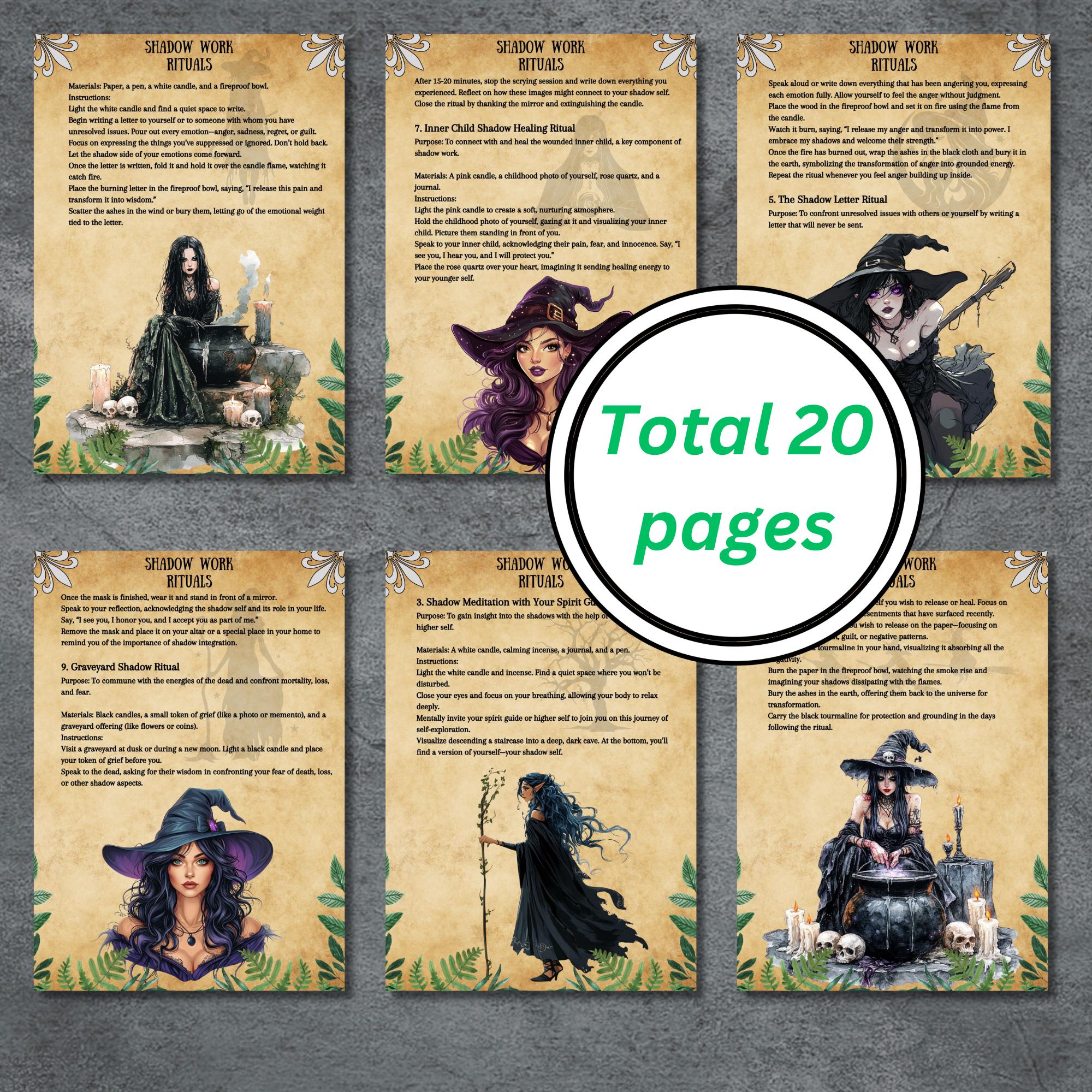 Ten Shadow Rituals Secret Shadow Work Rituals, Shadow Journal, Witchy Grimoire Pages ...