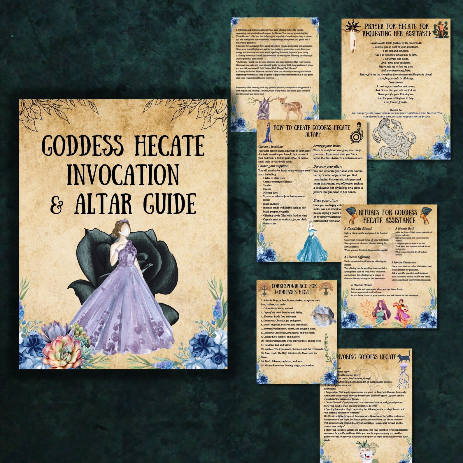Goddess Hecate Altar, Prayer, Invocation, Grimoire Pages, Book of ...