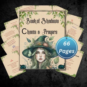 Witches Chants & incanctations, Witchcraft Book of shadows, Wiccan chant, Grimoire pages, 66 pages, witchy ritual, Occult Book of spells
