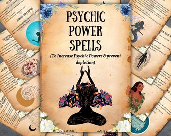 Psychic power spells Bundle, Witchcraft Spell book, Book of shadows, Pagan, Printable wicca spells, wicca journal, grimoire rituals, Magic