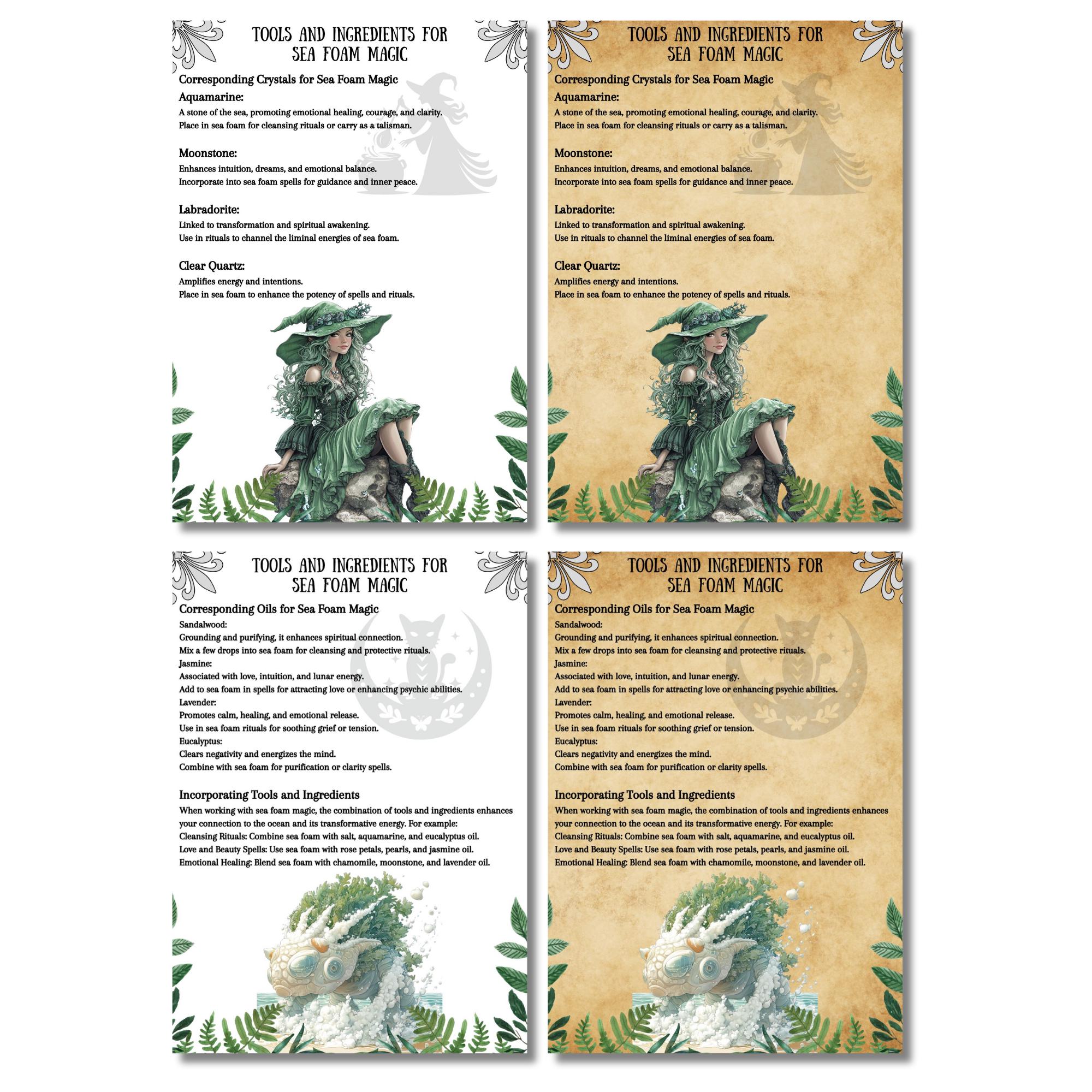 Secret Sea Magic Pages, Grimoire Book of Shadows, Witchcraft 101, Sea ...