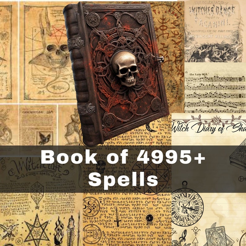 Secret 4995 Spell Book, Book of Shadows, Printable Grimoire, Wiccan, Witchcraft Spells, Magic pages, Occult, Witchy, BOS Spell image 1